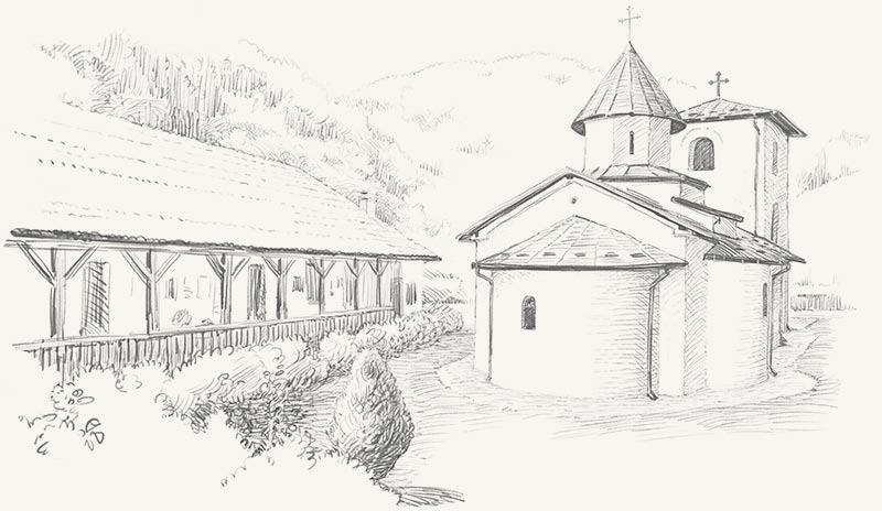 Manastir Voljavča crtež